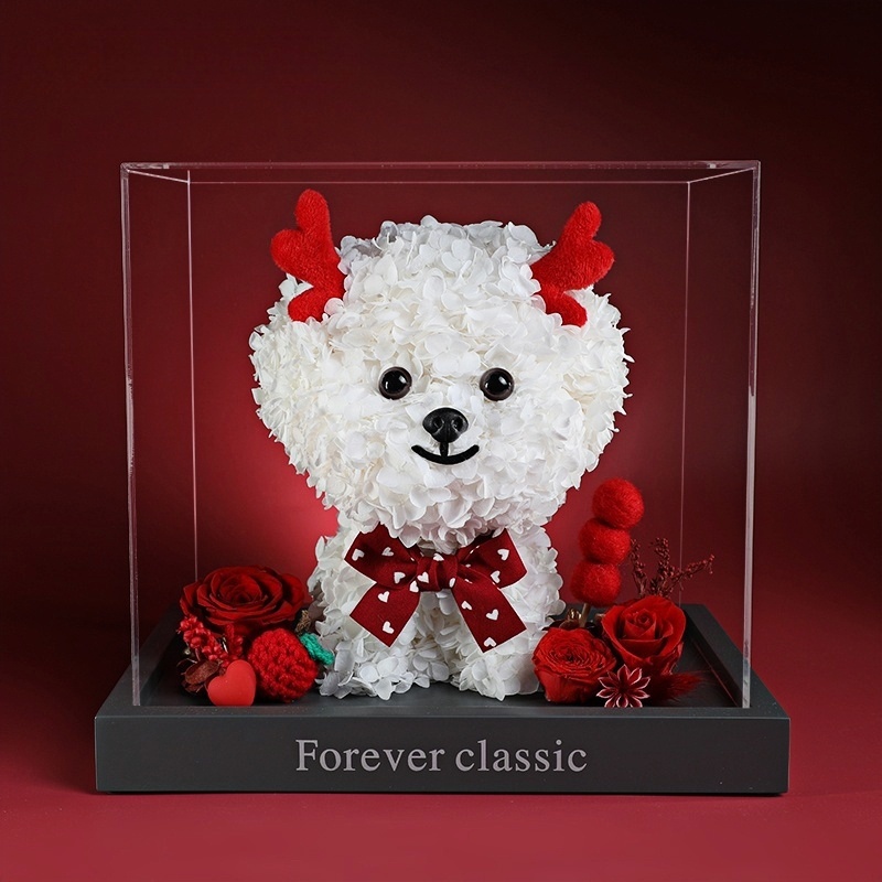 Preserved Flower Bichon Love Box fawn
