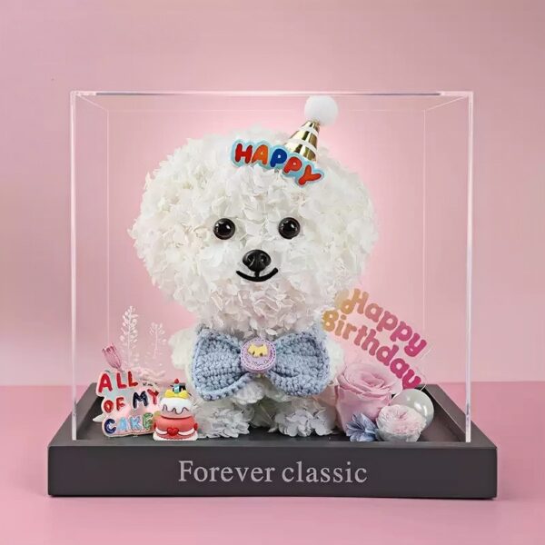 Preserved Flower Bichon Love Box-birthday