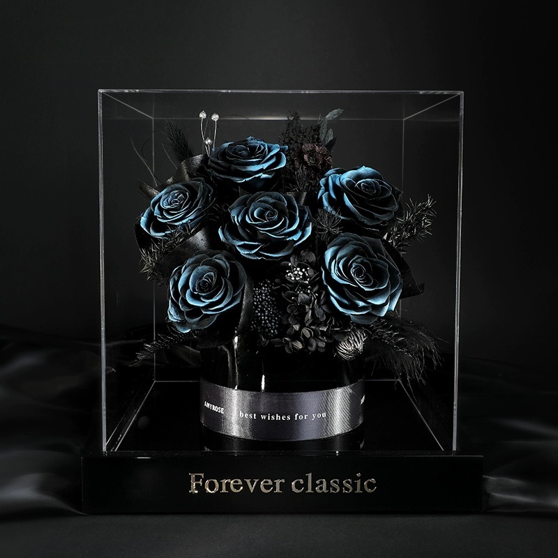 Eternal Embrace Preserved Flower Bouquet Azure Starlight